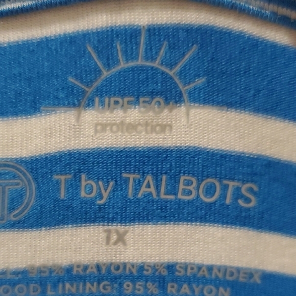 Talbots Blue and White Striped Top - Picture 2 of 9